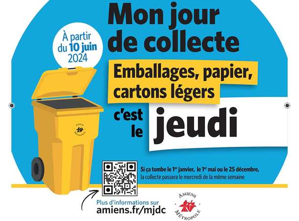 Amiens : nouveaux jours de collecte à partir du 10 juin  © Amiens Métropole
