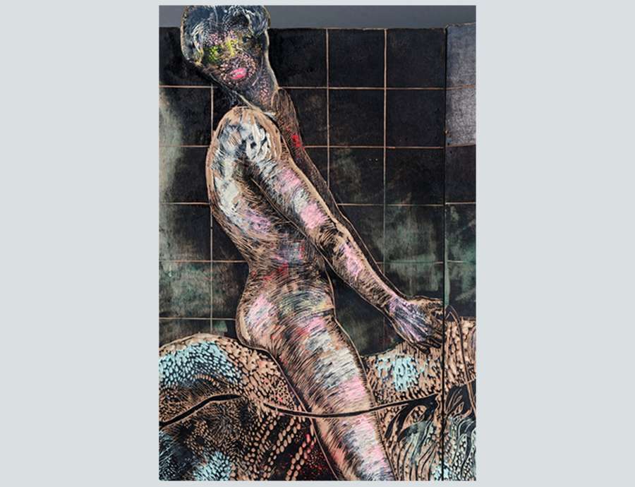 Tereza Lochmann (Prague, 1990), Lady Godiva on her poney, 2019, bois gravé et encres lithographiques, Amiens, collection du FRAC Picardie © Irwin Leullier / Musée de Picardie © ADAGP, Paris 2024